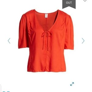 NWT BP. Claudia Sulewski Tie neck top keyhole (4x)